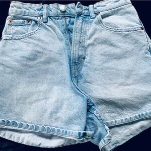 Blue denim shorts